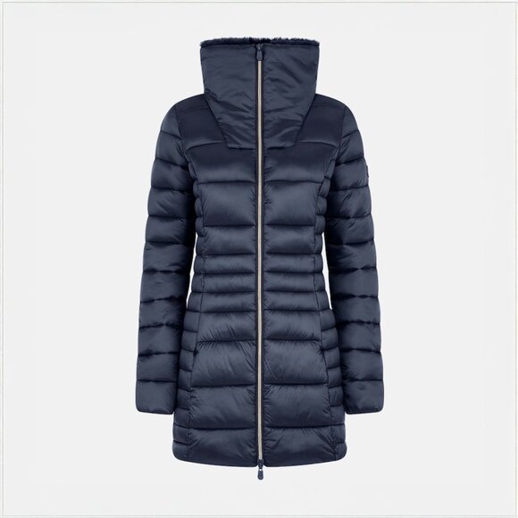 Save The Duck Caroline Satin Puffer Jacket in Navy/Black - sz 5 (XXL) - Picture 3 of 14